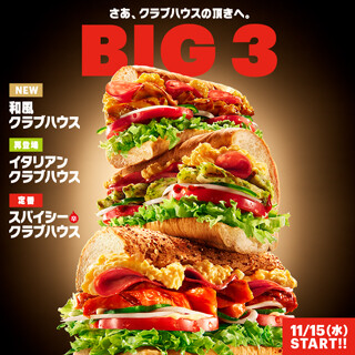食べ応え、味、彩りの3拍子そろった、ごちそうサンド登場!!