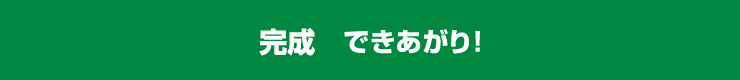 完成 できあがり！